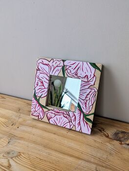 Pink Rose Print Decorative Mini Mirror, 2 of 2