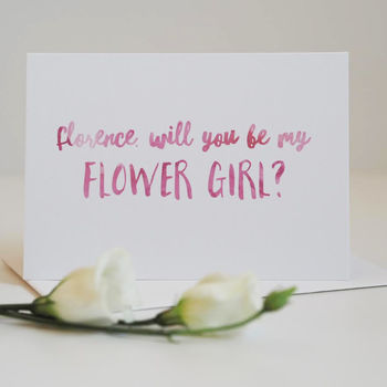 Be My Flower Girl Personalised Card, 3 of 3