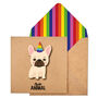 Handmade Party Animal Frenchie Birthday Card, thumbnail 1 of 5