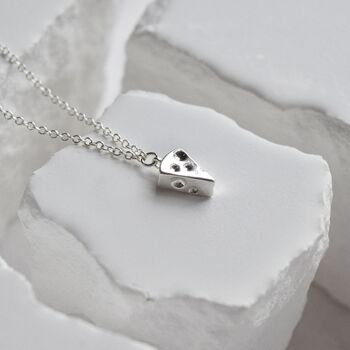 Silver Cheese Pendant Necklace, 3 of 3