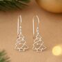 Sterling Silver Christmas Tree Earrings, thumbnail 4 of 7