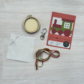Full Steam Ahead To Christmas! Christmas Mini Matchbox Cross Stitch Kit, 4 of 5