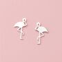 Sterling Silver Flamingo Stud Earrings, thumbnail 2 of 4