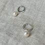 Chloe Sterling Silver Pearl Huggies, thumbnail 1 of 3