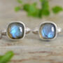 Natural Labradorite Cufflinks In Solid Sterling Silver, thumbnail 1 of 3