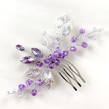 Lilac Bridesmaid And Flower Girl Hair Comb, 5 of 5