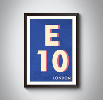 E10 Leyton London Typography Postcode Print, 10 of 10