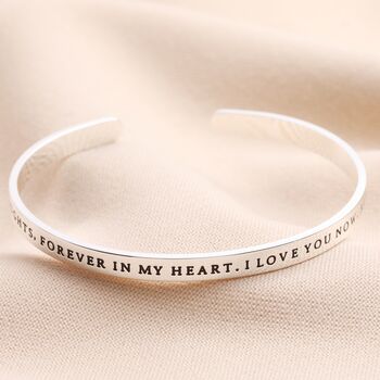 Always In My Thoughts Meaningful Word Bangle In Silver, 2 of 3