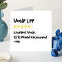 Personalised Uncle Birthday Card Uncle Review Card From Niece Or Nephew, thumbnail 1 of 4
