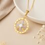 Personalised 9ct Gold Compass Pendant – Two Tone Travel Keepsake, thumbnail 1 of 8