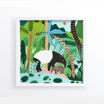 Jungle Malayan Tapirs Art Print, 3 of 6