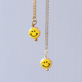 No Bad Days Pearl Smiling Face Necklace, 2 of 7