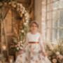 Enchanted Snow Long Sleeve Dress With Closed Back, thumbnail 3 of 7