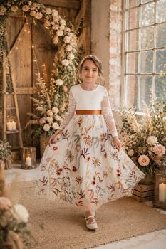 Enchanted Snow Long Sleeve Dress With Closed Back, 3 of 7
