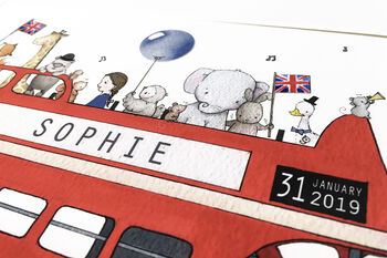 Personalised Children's London Bus Picture Print, 3 of 12