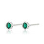 Sterling Silver May Birthstone Stud Earrings Emerald, thumbnail 2 of 5