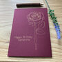 Personalised Rose Flower Thank You Teacher Gold Foil Card, thumbnail 9 of 12