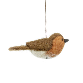 Handmade Felt Pamela The Robin Hanging Decoration, 2 of 4