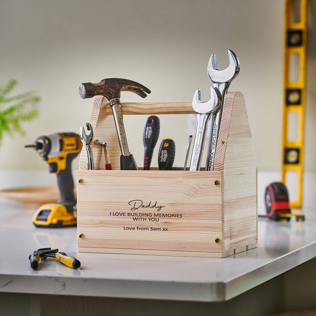 Personalised Tool Box For Dad With Handle
