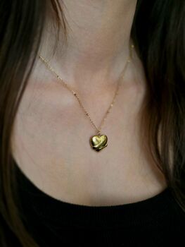 Hug Heart 18 K Gold Plated Pendant Necklace, 3 of 12