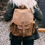Vintage Style Large Leather Backpack, thumbnail 1 of 11