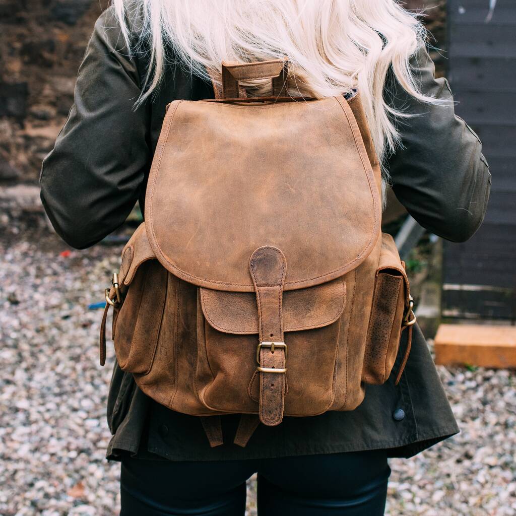 Vintage Style Large Leather Backpack, 1 of 11