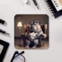 Curious Critters Set Of Four Pu Leather Coasters, thumbnail 7 of 8