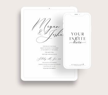 Script Digital Or Printable Download Wedding Invitation, 2 of 5