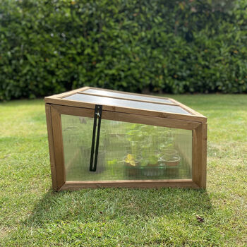 Wooden Framed Polycarbonate Coldframe With Foil Tape, 8 of 9