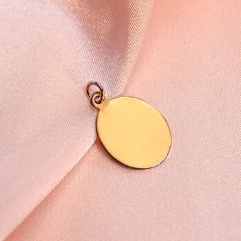 Personalised 9ct Gold Pendant Charms Heart Round Plaque, 3 of 7