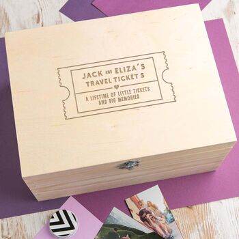 Personalised Couples Ticket Keepsake Box, 8 of 9