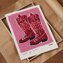 Cowboy Boots Hand Painted Art Print, thumbnail 1 of 6