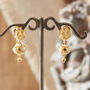Black Diamond Pearl And Gold And Silver Stud Drops, thumbnail 7 of 9