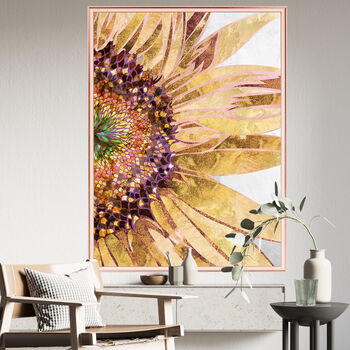 Golden Sunflower Original Artwork Wall Art Print, 3 of 8