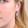 Sterling Silver Sweetie Heart Hoop Earrings, thumbnail 2 of 7