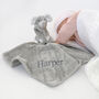 Personalised White Baby Gown And Elephant Comforter Set, thumbnail 2 of 11