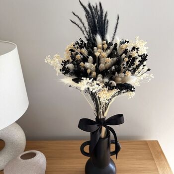 Black And White Dried Flower Bridesmaid Bouquet, 2 of 5