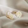 Monaco D’or Ivory Gold Centi Flower Shell Gift Earrings, thumbnail 4 of 4