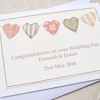 'Bunting' Personalised Wedding Card, 2 of 3