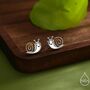 Sterling Silver Enamel Snail Stud Earrings, thumbnail 1 of 12