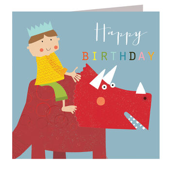 Boy On A Dinosaur Birthday Card, 3 of 5
