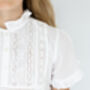 Mum And Daughter Matching White Cotton Victorian Style Nightdress Polo, thumbnail 5 of 8