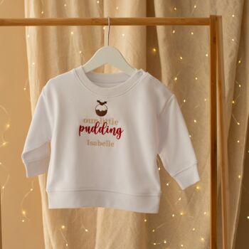 Personalised Our Little Pudding Christmas Sweatshirt, 4 of 4