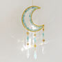 Gold Plate Moon Aquamarine Crystal Window Suncatcher, thumbnail 1 of 3