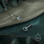 Sterling Silver Tiny Blue Opal Planet Screw Back / Flat Back / Stud Earrings, thumbnail 6 of 12