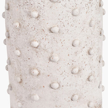 Textured Dot Light Grey Stoneware Table Lamp With Shade, 4 of 7