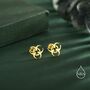 Sterling Silver Tiny Biohazard Stud Earrings, thumbnail 3 of 12
