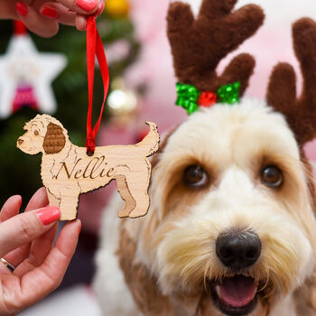 Traditional Wooden Dog Christmas Decoration, 2 of 12