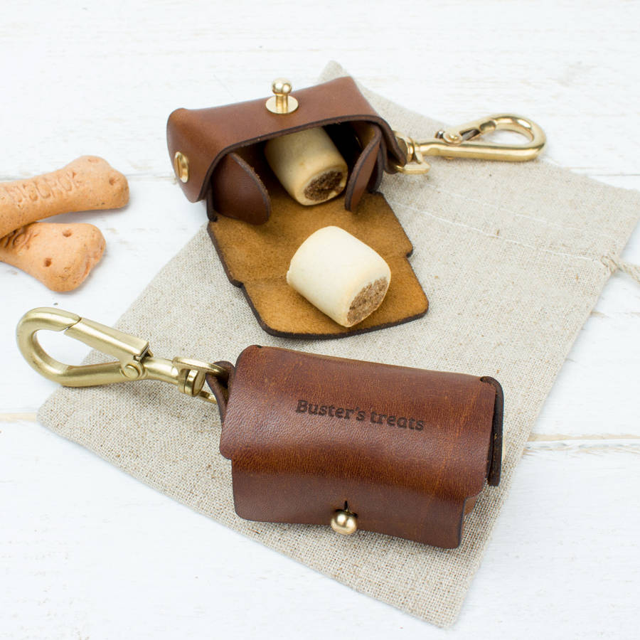 Personalised Leather Dog Treat Pouch By 