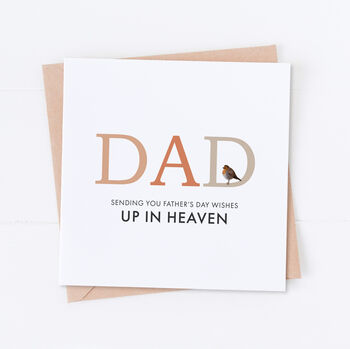 Dad Up In Heaven Robin Father's Day Card, 2 of 2
